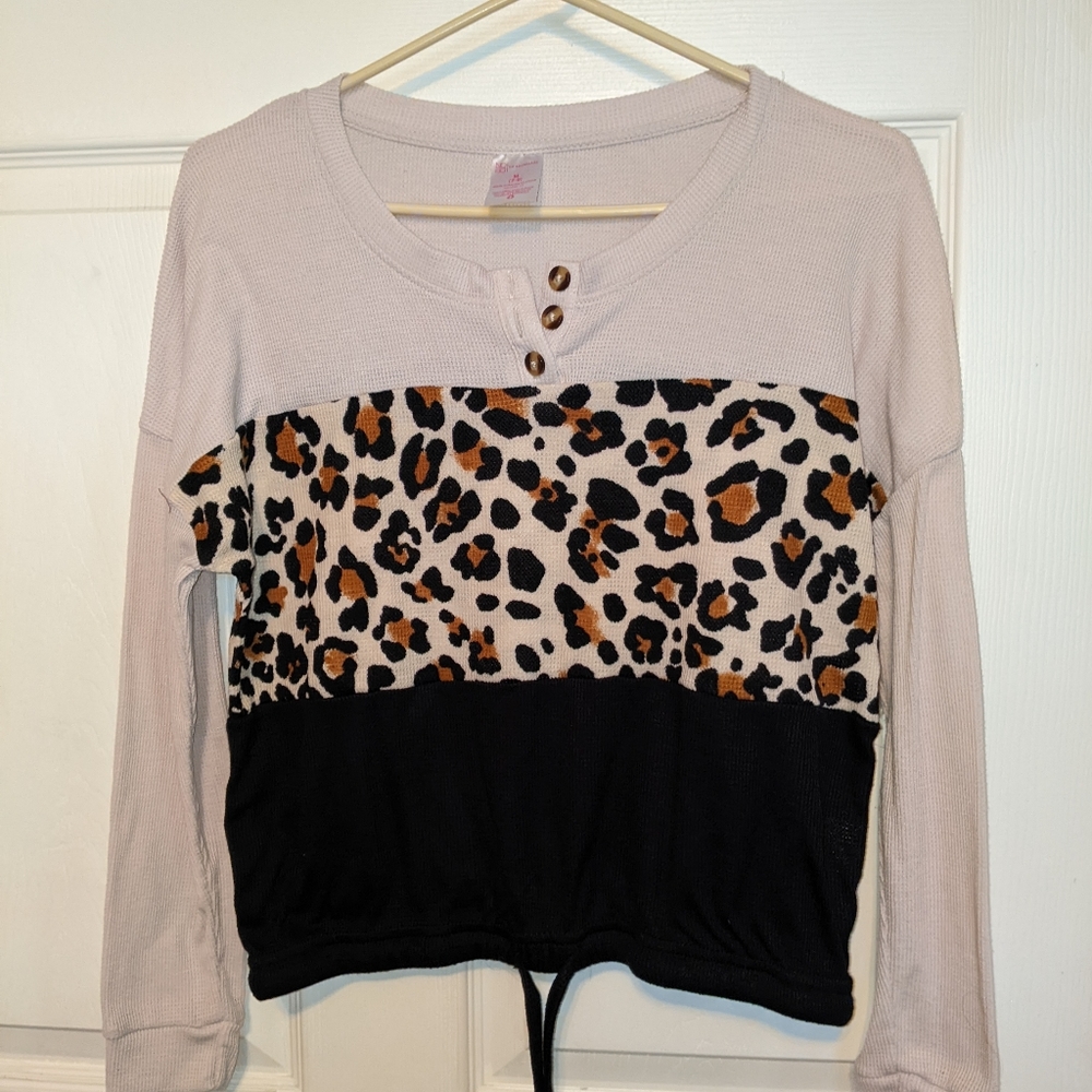 Women's Juniors No Boundaries Long Sleeve Blouson Top Thermal Sz 7/9  Pre-owned